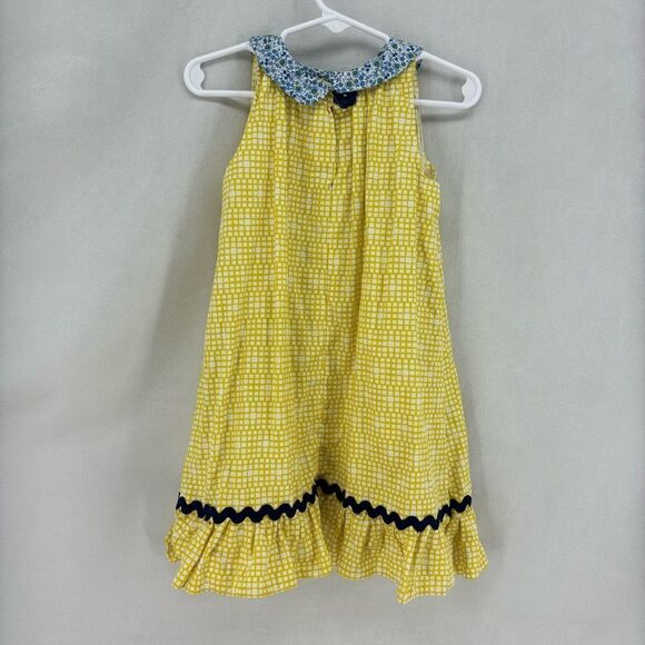 Poppy Whitaker kids girls 4 yellow maxi dress collared youth mix pattern - Picture 4 of 7
